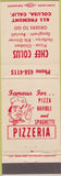 Matchbook Cover - Chef Colus Pizza Colusa CA