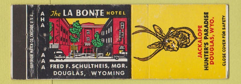 Matchbook Cover - La Bonte Hotel Douglas WY Jackalope
