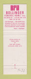 Matchbook Cover - Bollinger Funeral Home Cleveland OH Full Length
