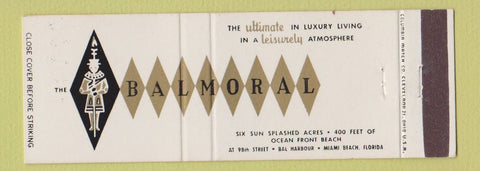 Matchbook Cover - Balmoral Miami Beach FL Full Length