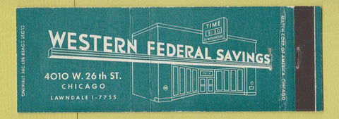 Matchbook Cover - Western Federal Savings Chicago IL Full Length