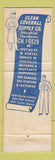 Matchbook Cover - Clean Coverall Supply St Louis MO Full Length