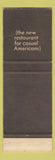 Matchbook Cover - The Ground Floor Cafe New York City SAMPLE Full Length