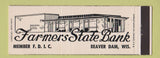 Matchbook Cover - Farmers State Bank Beaver Dam WI Full Length