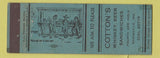 Matchbook Cover - Cotton's Restaurant Evansville IN