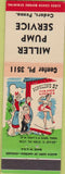 Matchbook Cover - Miller Pump Service Cedars PA hillbilly