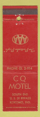 Matchbook Cover - CQ Motel Kokomo IN