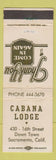 Matchbook Cover - Cabana Lodge Sacramento CA WEAR