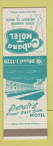 Matchbook Cover - Cabana Motel Detroit MI