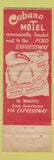 Matchbook Cover - Cabana Motel Detroit MI