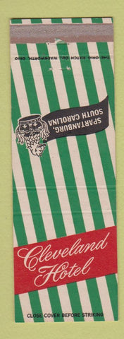 Matchbook Cover - Cleveland Hotel Spartanburg SC