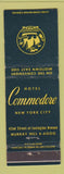 Matchbook Cover - Hotel Commodore New York City