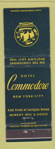 Matchbook Cover - Hotel Commodore New York City