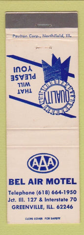 Matchbook Cover - Bel Air Motel Greenville IL