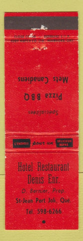 Matchbook Cover - Hotel Restaurant Denis St Jean Port Joli QC WEAR