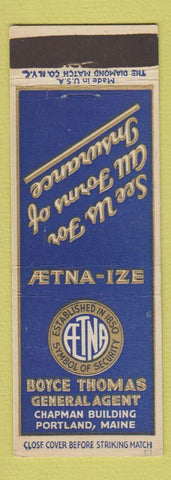 Matchbook Cover - AETNA Insurance Boyce Thomas Portland ME