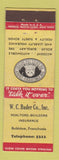 Matchbook Cover - WC Bader Real Estate Insurance Bethlehem PA Federal