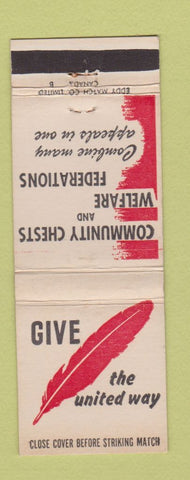 Matchbook Cover - United Way Community Chests Canada