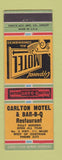 Matchbook Cover - Carlton Motel BBQ Chatham ON? MI?