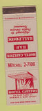 Matchbook Cover - Hotel Carlton Newark NJ