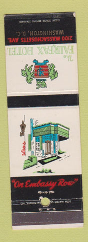 Matchbook Cover - Fairfax Hotel Washington DC