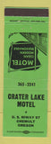 Matchbook Cover - Crater Lake Motel Chemult OR