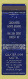 Matchbook Cover - Crater Inn Motel Medford OR WEAR