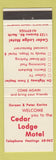 Matchbook Cover - Cedar Lodge Motel Hastings New Zealand