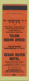 Matchbook Cover - Cedar Haven Motel Birdsboro PA