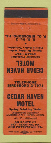 Matchbook Cover - Cedar Haven Motel Birdsboro PA