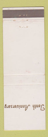 Matchbook Cover - Cedar Crest Highway Hotel 10th Anniversary West Lafayette IN