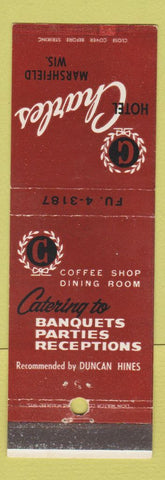 Matchbook Cover - Hotel Charles Marshfield WI