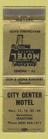 Matchbook Cover - City Center Motel Mauston WI