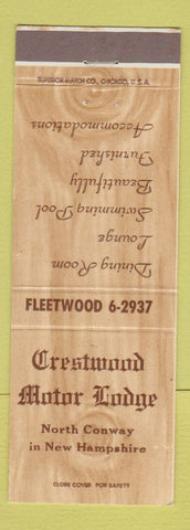 Matchbook Cover - Crestwood Motor Lodge North Conway NH