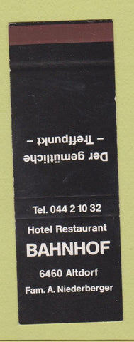 Matchbook Cover - Hotel Restaurant Bahnhof SAMPLE