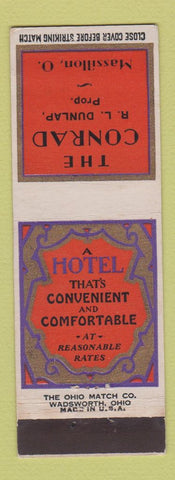 Matchbook Cover - Conrad Hotel Massillon OH
