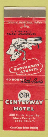 Matchbook Cover - Centerway Motel Corning NY WEAR