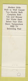 Matchbook Cover - Beauty Mart Motel Pultney VT BLUE