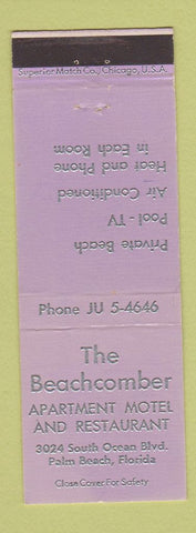 Matchbook Cover - Beachcomber Motel Restaurant Palm Beach FL LAVENDER