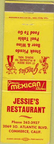 Matchbook Cover - Jessie's Restaurant Commerce CA