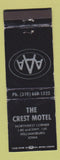 Matchbook Cover - Crest Motel Williamsburg IA WEAR
