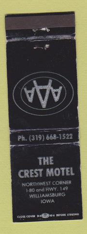 Matchbook Cover - Crest Motel Williamsburg IA WEAR