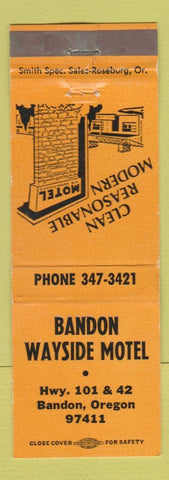 Matchbook Cover - Bandon Wayside Motel Bandon OR ORANGE