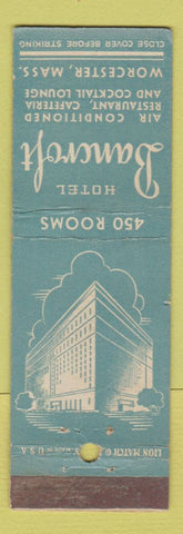 Matchbook Cover - Hotel Bancroft Worcester MA WEAR