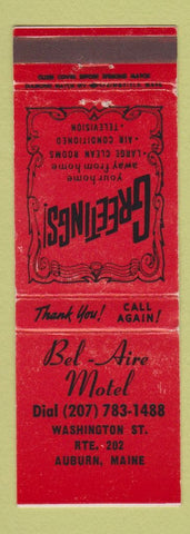 Matchbook Cover - Bel Aire Motel Auburn ME WEAR