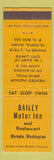 Matchbook Cover - Bailey Motor Inn Olympia WA