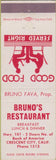Matchbook Cover - Bruno's Restaurant Crescent City CA