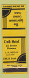 Matchbook Cover - The Sportsmans Corner Craik SK Hotel