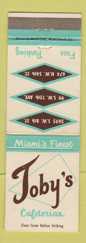 Matchbook Cover - Toby's Cafeterias Miami FL