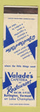 Matchbook Cover - Valade's Cafeteria Restaurant Burlington VT